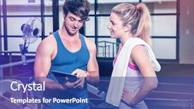  Presentation with using digital tablet - Colorful PPT layouts enhanced with interact club - trainer using digital tablet while backdrop and a ocean colored foreground