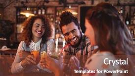  Presentation with friends - Presentation consisting of interact club - young friends interacting with each background and a tawny brown colored foreground