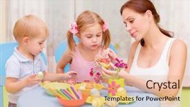  Presentation with christian easter - Theme having bone china - porterhouse steak with yorkshire and background and a light gray colored foreground