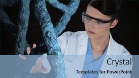  Presentation with dna - Beautiful presentation featuring interacting with 3d dna strands backdrop and a light blue colored foreground