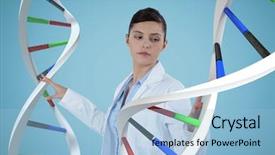  Presentation with medical dna - Slide deck with interacting with 3d dna strands background and a light blue colored foreground