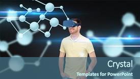  Presentation with biology - Cool new PPT theme with interaction molecular - 3d technology virtual reality biology backdrop and a  colored foreground