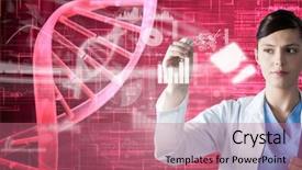  Presentation with dna - Theme consisting of interaction molecular - digital composite of doctor interacting background and a coral colored foreground