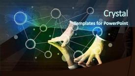  Presentation with hand world hands of jesus - PPT layouts consisting of interactive table with colorful world background and a ocean colored foreground