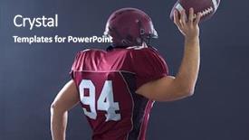  Presentation with american football and helmet on field - Colorful theme enhanced with intercept - one quarterback american football player backdrop and a ocean colored foreground
