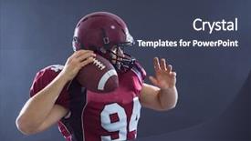  Presentation with american football - Presentation theme with intercept - one quarterback american football player background and a  colored foreground