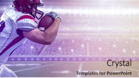  Presentation with grunge american football field - Amazing theme having intercept - one quarterback american football player backdrop and a light blue colored foreground