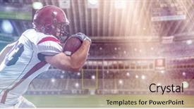  Presentation with american football - PPT theme with intercept - one quarterback american football player background and a coral colored foreground