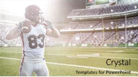  Presentation with american football - Theme featuring intercept - one quarterback american football player background and a soft green colored foreground