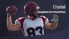  Presentation with american football - PPT layouts consisting of intercept - one quarterback american football player background and a wine colored foreground