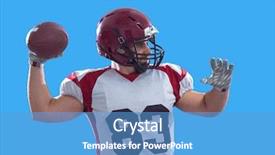  Presentation with american football - Audience pleasing PPT theme consisting of intercept - one quarterback american football player backdrop and a teal colored foreground