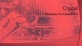  Presentation with american football and helmet on field - PPT theme consisting of intercept - one quarterback american football player background and a  colored foreground