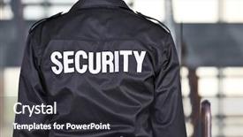  Presentation with firewall antivirus alert protection security - Amazing PPT layouts having intercept - security man standing back closeup backdrop and a dark gray colored foreground