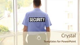 Presentation with security - Slides enhanced with intercept - security man standing back background and a cream colored foreground