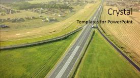  Presentation with intersection - Theme enhanced with interchange - aerial top view of highway background and a yellow colored foreground