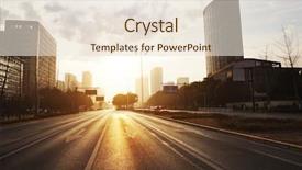  Presentation with scene - PPT theme consisting of interchange - modern city road scene background and a lemonade colored foreground