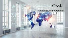  Presentation with connection - Audience pleasing presentation theme consisting of interconnection - connection technologies for business mixed backdrop and a light gray colored foreground