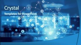  Presentation with connection - Cool new slide deck with interconnection - connection technologies for business mixed backdrop and a ocean colored foreground