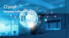  Presentation with connection - Audience pleasing PPT theme consisting of interconnection - connection technologies for business mixed backdrop and a teal colored foreground