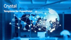  Presentation with connection - Cool new presentation with interconnection - connection technologies for business mixed backdrop and a teal colored foreground