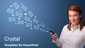  Presentation with communication - Theme with using phone with online communication background and a ocean colored foreground