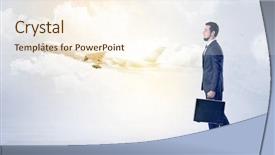  Presentation with slam dunk going - Audience pleasing PPT theme consisting of go meeting - elegant businessman going somewhere backdrop and a cream colored foreground