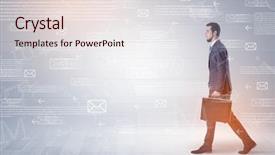  Presentation with people hold hand around globe - Amazing theme having his hand and online communication backdrop and a  colored foreground