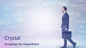  Presentation with people hold hand around globe - Amazing PPT layouts having his hand and online communication backdrop and a  colored foreground