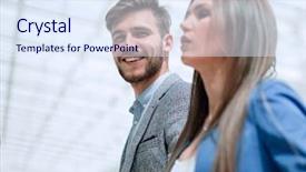  Presentation with bright - Beautiful slide deck featuring intercourse - business couple standing backdrop and a sky blue colored foreground