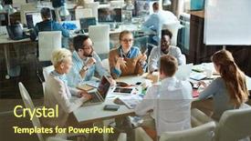  Presentation with intercultural - PPT theme enhanced with intercultural communication - business gathering background and a tawny brown colored foreground