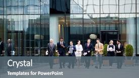  Presentation with intercultural - Presentation featuring intercultural communication - large group of business people background and a gray colored foreground