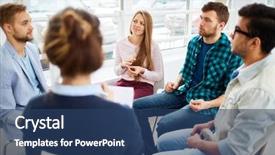  Presentation with listening and communication skills - PPT theme consisting of intercultural communication - listening to groupmate background and a ocean colored foreground