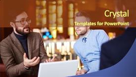  Presentation with employees - Slides having intercultural communication - meeting of employees background and a tawny brown colored foreground