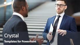  Presentation with intercultural - Cool new slide set with intercultural communication - young delegate or broker backdrop and a tawny brown colored foreground