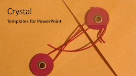  Presentation with envelope - Presentation theme having interdepartmental mail - closeup of the clasp background and a gold colored foreground