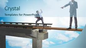  Presentation with key account management - Theme enhanced with interdependency - angry stupid boss shouting background and a  colored foreground