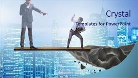  Presentation with farewell for boss - Cool new PPT layouts with interdependency - angry unwise boss shouting backdrop and a  colored foreground