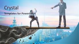  Presentation with farewell for boss - Amazing PPT theme having interdependency - angry unwise boss shouting backdrop and a  colored foreground