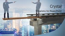  Presentation with concept - Audience pleasing slide deck consisting of interdependency - interdependancy concept with two businessmen backdrop and a  colored foreground