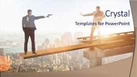  Presentation with concept gcf - Amazing slide set having interdependency - interdependancy concept with two businessmen backdrop and a  colored foreground