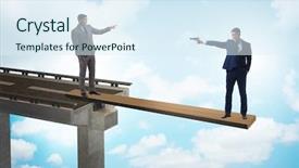  Presentation with genetics and microbiology concept dna - Presentation theme consisting of interdependency - interdependancy concept with two businessmen background and a  colored foreground