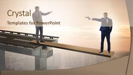  Presentation with concept - Theme enhanced with interdependency - interdependancy concept with two businessmen background and a lemonade colored foreground