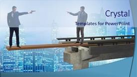  Presentation with concept - Beautiful theme featuring interdependency - interdependancy concept with two businessmen backdrop and a sky blue colored foreground