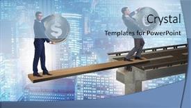  Presentation with currency financial concept macro - Amazing PPT layouts having interdependency concept with two currencies backdrop and a  colored foreground