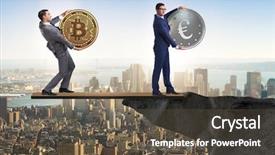  Presentation with currency financial concept macro - PPT layouts enhanced with interdependency concept with two currencies background and a  colored foreground