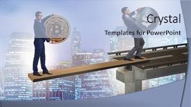  Presentation with concept - PPT layouts having interdependency concept with two currencies background and a  colored foreground