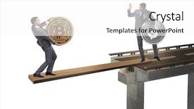  Presentation with currency financial concept macro - Beautiful PPT layouts featuring interdependency concept with two currencies backdrop and a white colored foreground