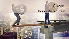  Presentation with concept - Presentation enhanced with interdependency concept with two currencies background and a lemonade colored foreground