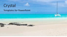  Presentation with south beach - Slide deck having points interest - amazing pointe d'esny beach background and a light blue colored foreground