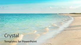  Presentation with south beach - Audience pleasing PPT theme consisting of points interest - amazing pointe d'esny beach backdrop and a soft green colored foreground